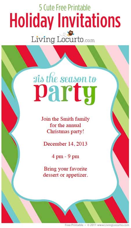 printable holiday party invitations