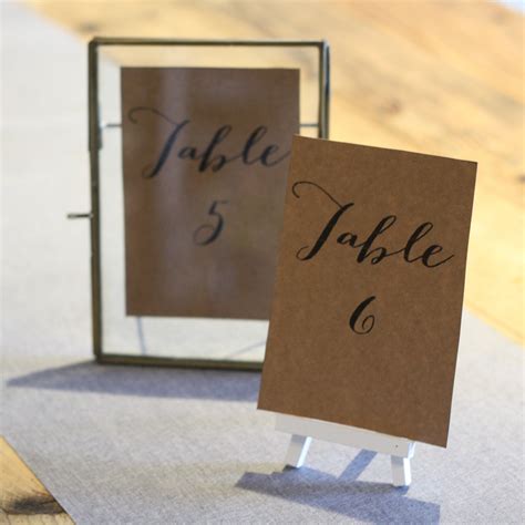 printable table numbers calligraphy style   instant