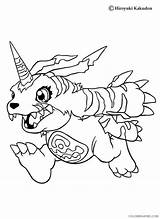 Coloring4free Digimon Gabumon Agumon sketch template