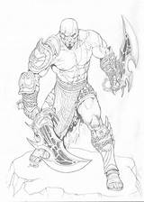 Kratos War Rubusthebarbarian Drawings Pencils Espadas Pencil Warrior Bygu sketch template