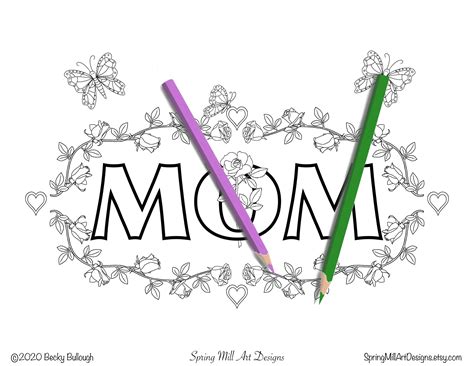 mom coloring page  roses printable etsy hong kong
