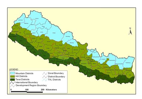Map Showing Ecological And Administrative Division Of Nepal Download
