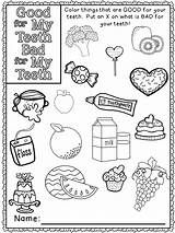 Health Dental Coloring Kindergarten Worksheets Preschool Activities Kids Pages Month Freebie Grade Worksheet Education February Teeth Week Printables Currently Kinder sketch template