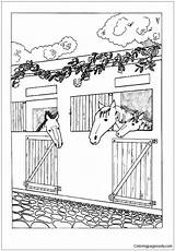 Horses Stable Pages Coloring Horse Color Coloringpagesonly sketch template