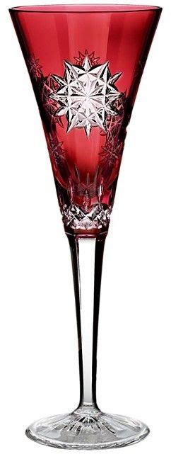 Waterford First Edition Ruby Snowflake Wishes Flute Waterford Crystal