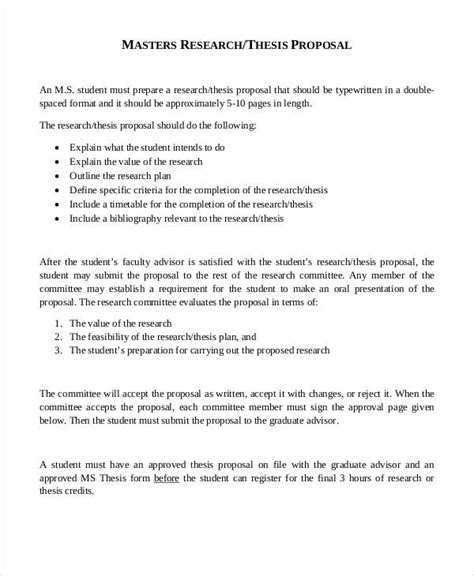 thesis proposal template   word  format
