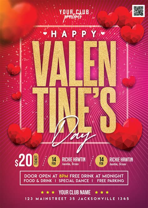 valentines day special event flyer psd preview psdfreebiescom