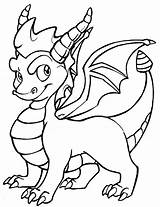 Dragon Coloring Pages Baby Clipart Easy Kids Library sketch template