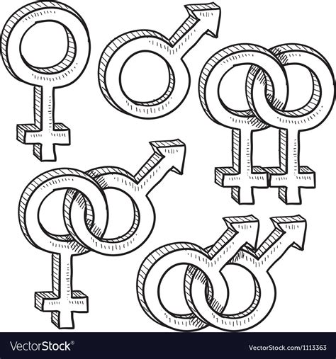 doodle gender sex symbols royalty free vector image