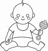 Baby Outline Clipart Line Clip Sitting Transparent Cute Babies Infant Colorable Bib Child Cliparts Designs Down Drawing Coloring Drawings Arts sketch template