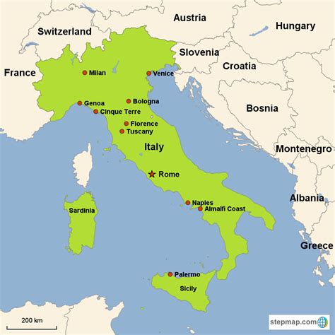 map  italy  cities towns detailed major regions tourist northern