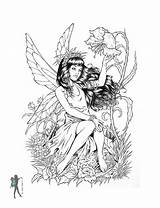 Coloring Pages Fantasy Adult Fairy Popular sketch template