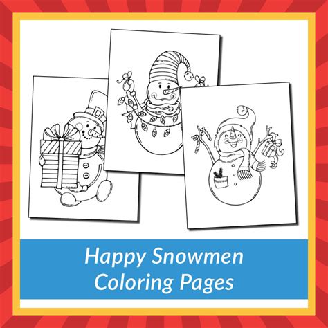 happy snowmen coloring pages gift  curiosity