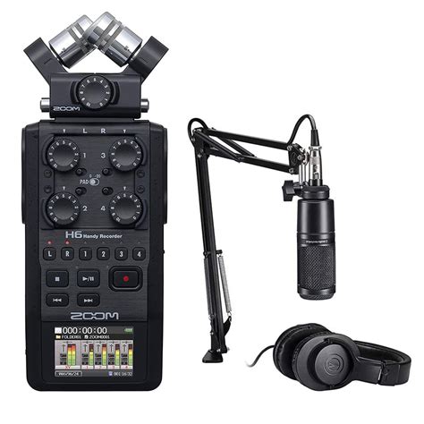 zoom   black  track  input portable recorder  single mic capsule audio technica