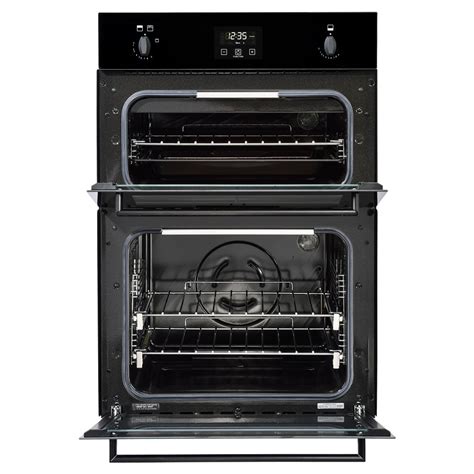 stoves bigblk  built  double gas oven black appliance city