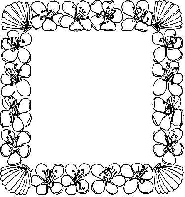 flower border pages colouring pages clipart  clipart