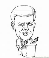 Coloring Pages Kennedy John Jfk Template sketch template