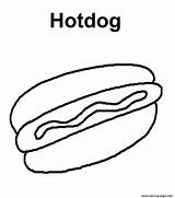 Coloring Hotdog Food Pages Printable sketch template