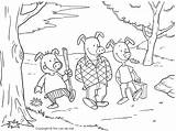 Pigs Little Three Coloring Printable Walking Story sketch template