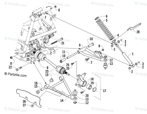 arctic cat atv  oem parts diagram  front suspension assembly partzillacom