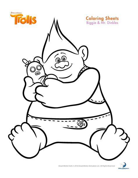 trolls  dinkles coloring pages bubakidscom
