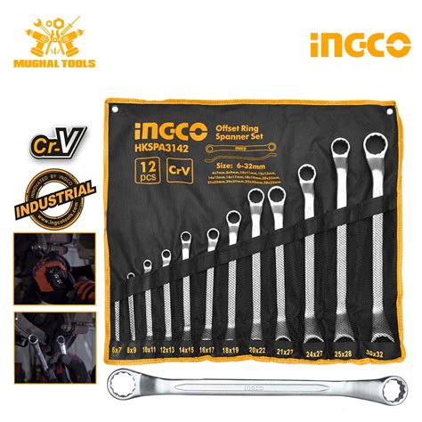 ingco offset ring spanner set  mm mughal tools house