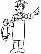 Fisherman Coloring Pages Getcolorings sketch template