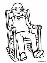 Grandpa Coloring Pages Grandfather Printable Color Chair Rocking Cartoon Grandparents Chairs Getcolorings Recommended Stamps Choose Board Thecolor Pag Digi sketch template