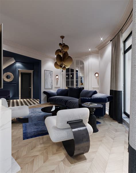 blue  white living room interior design ideas