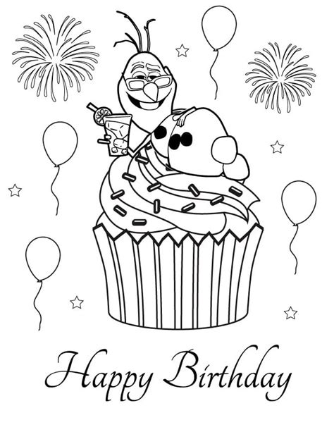 happy birthday olaf coloring page  print  color
