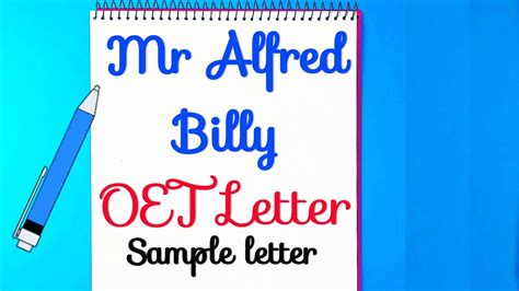 alfred billy sample letterreferral letteroet writing sample youtube