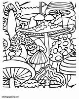 Trippy Mushrooms sketch template