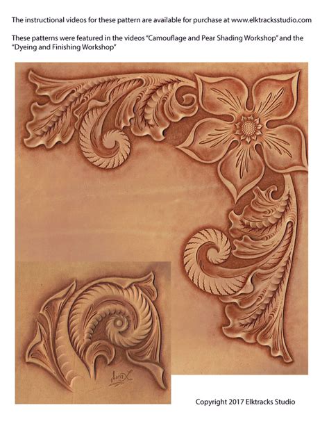 printable western leather tooling patterns printable templates