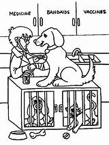 Coloring Pages Veterinarian Printable Animal Pet Kids Vet Dog Shop Colouring Sheet Print Puppy Veterinary Office Color Encouraging Kind Book sketch template