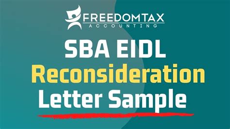 write sba eidl loan reconsideration letter sample template