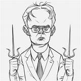 Dwight Sketch Schrute Drawing Cohen Doodle Two Post Pinocchio Crazy Eyes Character Dailies Getdrawings Paintingvalley Sketches sketch template