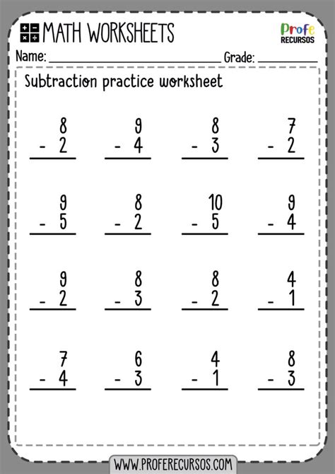 digit subtraction worksheets math worksheets