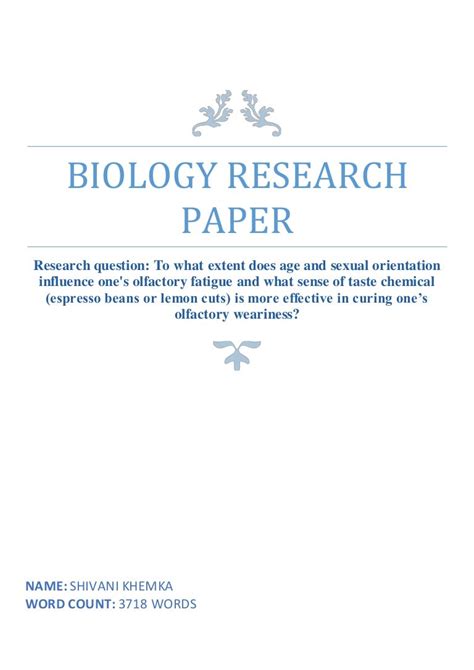 biology research paper