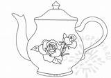 Teapot Coloring Rose Pattern Pages Getdrawings sketch template