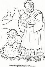 Shepherd Coloring Good Jesus Pages Sheep Colouring Lord sketch template