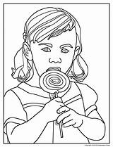 Coloring Pages Lollipop Girl Machines Simple Getcolorings Printable Color Kids sketch template