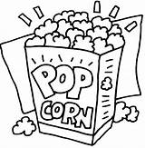 Popcorn Coloring Bucket Pages Box Printable Template Kids Night Movie sketch template