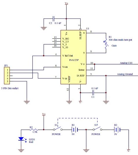 load cell amplifier design circuit schematic
