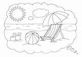 Coloring Pages Beach Seaside Ball Colouring Side Sea Drawing Kids Scene Printable Playa Google Objects Colorear Color Summer Getdrawings Search sketch template