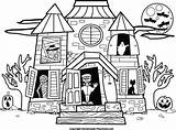 Haunted Castle Drawing House Colouring Getdrawings sketch template