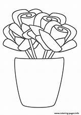 Coloring Rose Vase Pages Printable A4 Flowers Color Kids Print Book Parentune sketch template