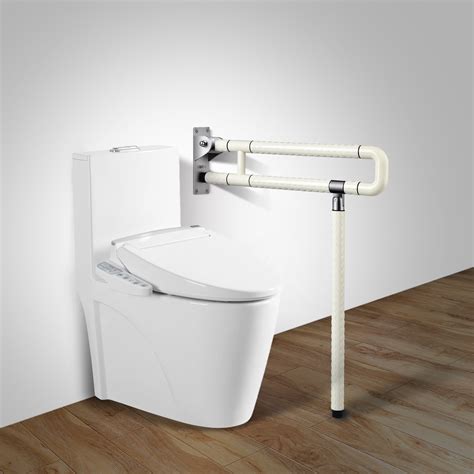medical toilet grab bar safety handicap bathroom seat support foldable skid resistance toilet