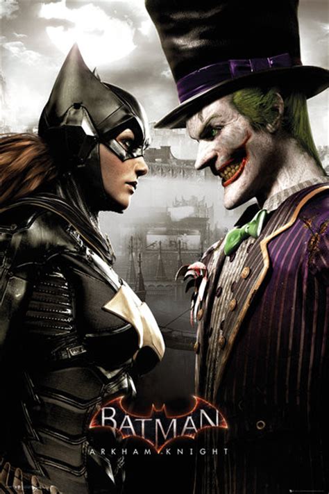 batman arkham knight batgirl  joker poster sold