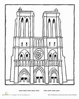 Dame Notre Coloring Paris Pages Kids Education Cathedral Artists Drawing Christmas Worksheets sketch template