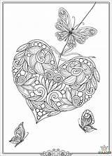 Coloring Pages Heart Butterflies Hearts Butterfly Mandala Adult Printable Sheet Book Bubakids sketch template